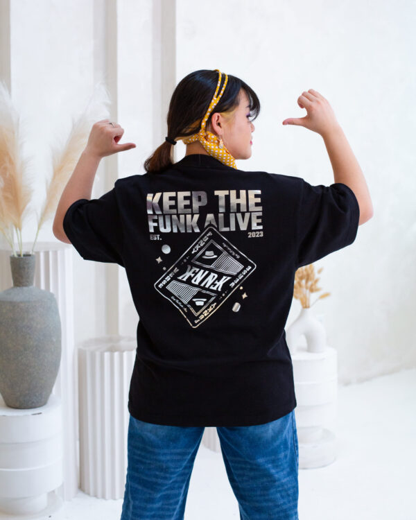 "Keep the Funk Alive" Graphic Tee – Black (All-Gender) - Image 3