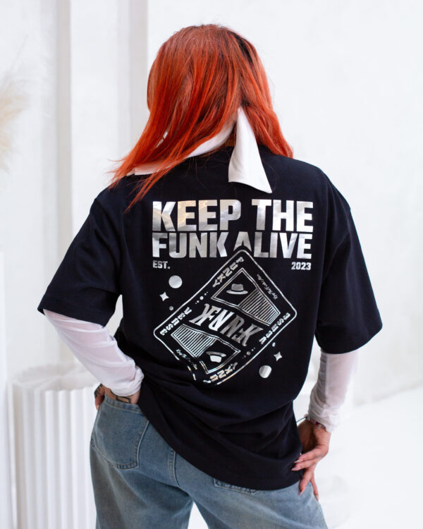 "Keep the Funk Alive" Graphic Tee – Black (All-Gender) - Image 4